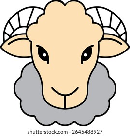 ícone de vetor de isolamento de animal ram