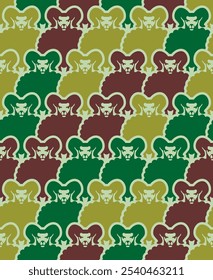 Padrão do Exército de Ram sem costura. Textura militar de ovelha. Animais de fazenda Soldado Camuflagem Protetora Fundo