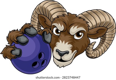 A ram billy or mountain goat bighorn sheep bowling sports team mascot