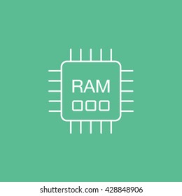 RAM Chip Icon On Green Background