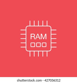 RAM Chip Icon On Red Background