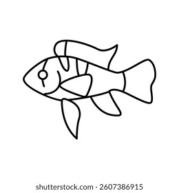 ram cichlids fish line icon vector. ram cichlids fish sign. isolated contour symbol black illustration