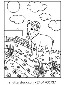 ram coloring page for kids