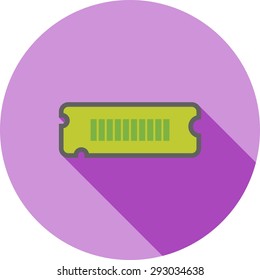 RAM, computer, circuit, board icon vector image. Can also be used for computer and hardware. Suitable for use on web apps, mobile apps and print media.