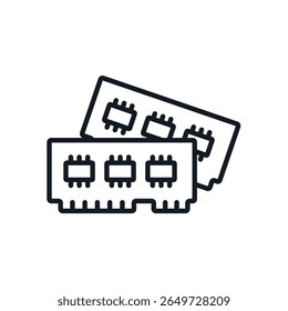 ram computer icons isolated on White Background. Flat style design,symbol collection