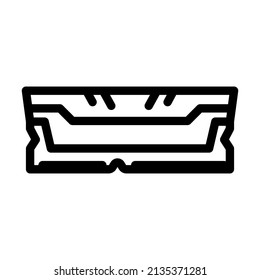 ram computer part line icon vector. ram computer part sign. isolated contour symbol black illustration