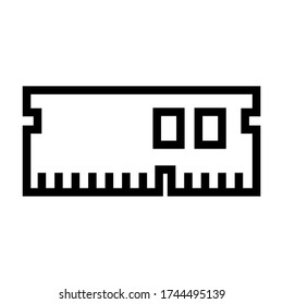 RAM, DDR - Icon Line Vektor - Hardware-Icons