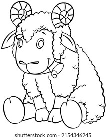 Ram Element Coloring Page Cartoon Style Stock Vector (Royalty Free ...