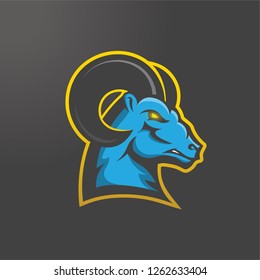 Ram E-Sport Logo. This vector logo is ideal for any e-sport team or as a mascot to create an impact.