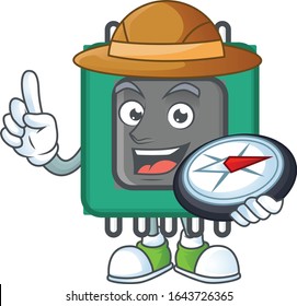 Un diseño de caricaturas del explorador RAM con una brújula