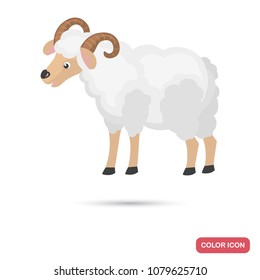 Ram farm animal color flat icon