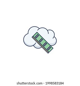 ram Flat Icon Isolated On White Background