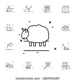 Icono de vector plano de Ram en paquete agrícola