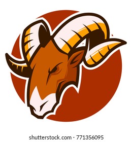 Ram Goat Head Mascot esports logo illustration