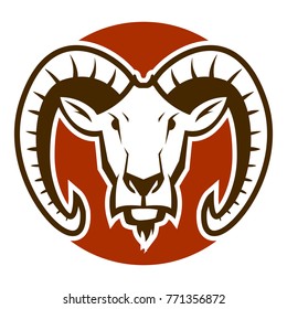 Ram Goat Head Mascot logo black and white illustration esports logo 