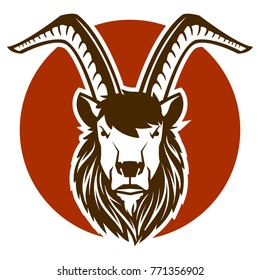 Ram Goat Head Mascot Logo Black Stock Vector (Royalty Free) 771356902 ...