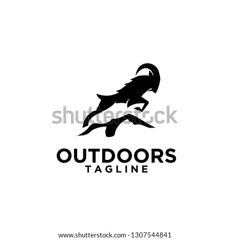 ram goat jump over mountain outdoor logo icon designs vector