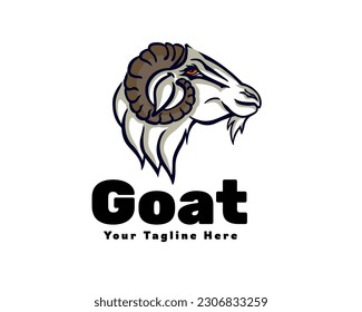 Ram goat sheep head art logo template illustration inspiration