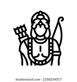 ram god indian line icon vector. ram god indian sign. isolated contour symbol black illustration