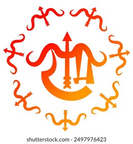 Ram god name Hindi  calligraphy typography with Dhanush vector art design 