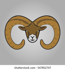 Ram head icon. Animals symbol vector illustration