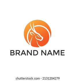 Ram Head Logo Design Vector