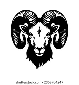 Ram head logo silhouette vector 