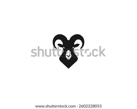 Ram Head Logo Vector, Wild Animal Icon: Embodies Power and Agility. Goat Head Silhouette, Aries Symbol, Zodiac Sign, Masculine Horned Animal, Wildlife, Outdoor, Adventure, Nature, Sport Logo Design.