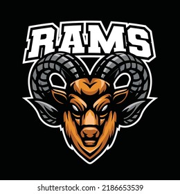 Ram Head Mascot Logo Illustration