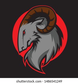 Ram head mascot vector logo template