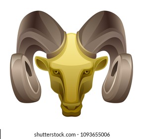 Ram head on a white background