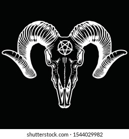 Ram Head with pentagram. Background