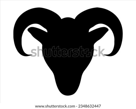 Ram head silhouette vector art sheep