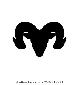 Ram head silhouette vector flat illustration design.
