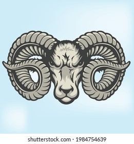 ram Head  skull vector logo illustration symbol