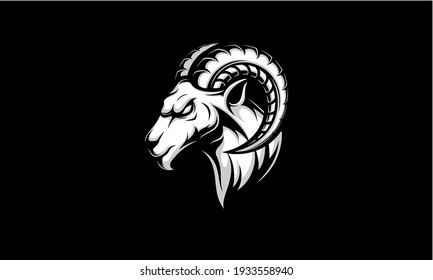 Ram head sport logo. Goat head vector