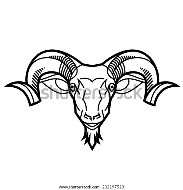 Ram Head Twisted Horns Mountain Dwellers Stock Vector (Royalty Free ...