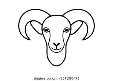 ram headd clipart vector illustration