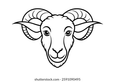ram headd clipart vector illustration