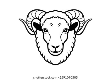 ram headd clipart vector illustration