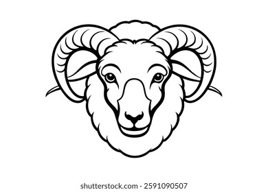 ram headd clipart vector illustration