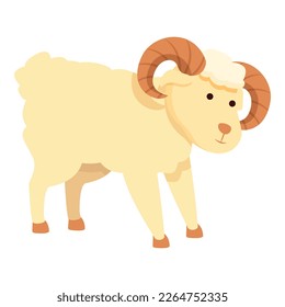 Ram horn icon cartoon vector. Animal head. Game zodiac