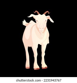 ram with horns on a black background