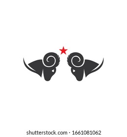 Logo-Symbole für die Vektorillustration von Ram Horns Vorlage