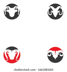 Plantilla de iconos del logotipo de vectores de Ram Horns