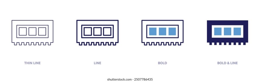 Ram icon in 4 different styles. Thin Line, Line, Bold, and Bold Line. Duotone style. Editable stroke.