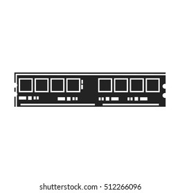 RAM icon in black style isolated on white background. Personal computer symbol stock vector illustration.