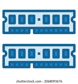 RAM  ICON BLUE LINE COLOR . 