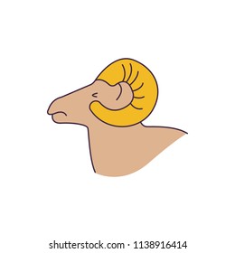 Ram icon, cartoon style