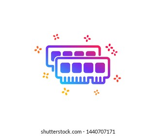Ram icon. Computer random-access memory component sign. Dynamic shapes. Gradient design ram icon. Classic style. Vector